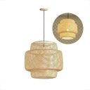 Ver imagem 2 de Pendente de Fibra Natural Artesanal de Bambu E27 Restaurante Nat03