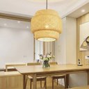 Ver imagem 1 de Pendente de Fibra Natural Artesanal de Bambu E27 Restaurante Nat03