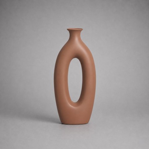 Garrafa Taj Grande Vaso Decorativo de Cerâmica para Sala e Mesa Mocha Mousse