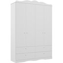 Ver imagem 2 de Guarda Roupas Infantil 4 Gavetas 4 Portas Provençal 100% Mdf Branco