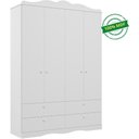 Ver imagem 6 de Guarda Roupas Infantil 4 Gavetas 4 Portas Provençal 100% Mdf Branco