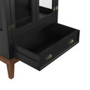 Ver imagem 3 de Mini Cristaleira de Madeira Maciça 2 portas - Preto