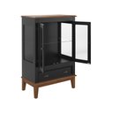 Ver imagem 2 de Mini Cristaleira de Madeira Maciça 2 portas - Preto