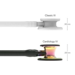 Estetoscópio 3m Littmann Cardiology Iv 6240 Preto com Rainbow Alto Polimento e Conector Preto - 4