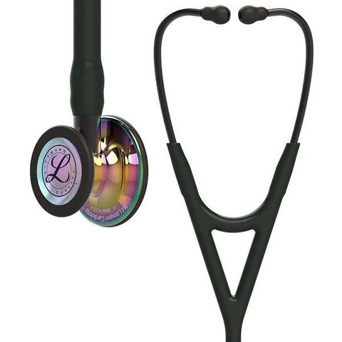 Estetoscópio 3m Littmann Cardiology Iv 6240 Preto com Rainbow Alto Polimento e Conector Preto