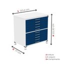 Ver imagem 3 de Mapoteca 10 Gavetas 120,4cm x 122,3cm Aço Branco/Azul Delrei