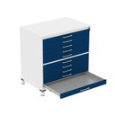 Ver imagem 4 de Mapoteca 10 Gavetas 120,4cm x 122,3cm Aço Branco/Azul Delrei