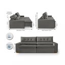 Ver imagem 3 de Sofá Prime 4 Lugares, Retrátil, Reclinável, 2,35M com Molas Yescasa