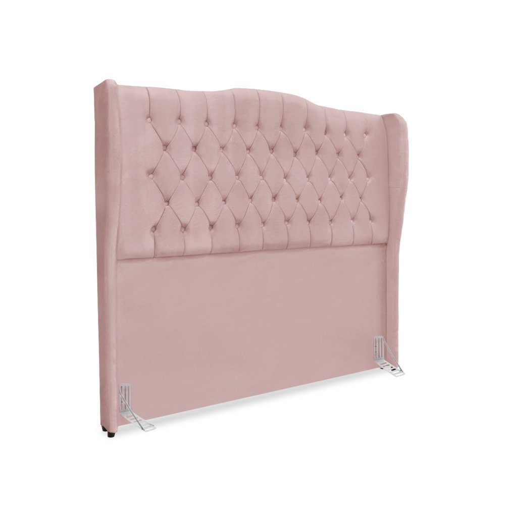 Cabeceira de Cama Box King 195 Cm Dubai Premium - Veludo Rose