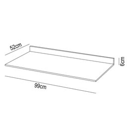 Tampo para Balcão 160cm Karen P14 Nature - Mpozenato - 2