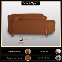 Divã Orgânico Chaise Curvo 2 Lugares Forma Orgânica Linho Trento - 2