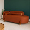 Ver imagem 1 de Divã Orgânico Chaise Curvo 2 Lugares Forma Orgânica Linho Trento