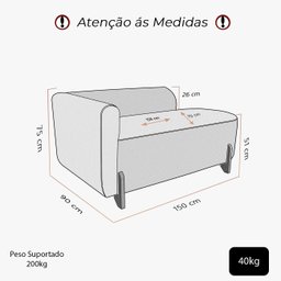 Divã Orgânico Chaise Curvo 2 Lugares Forma Orgânica Linho Trento - 6