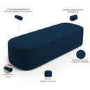 Ver imagem 7 de Kit 02 Puffs Decorativos Orgânicos para Living Quarto 195cm Doha W01 Suede Azul Marinho - Lyam