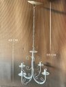Ver imagem 2 de Lustre Luminária Pendente de Teto Ferro 4 Bocais branco arabescos