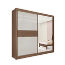 Ver imagem 1 de Guarda Roupa Mdf Ripado Titanium 2 Portas Castanho Off White