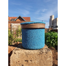 Vaso de Barro Areia Terrilho 16cm:Azul Ciano - 5
