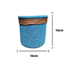 Vaso de Barro Areia Terrilho 16cm:Azul Ciano - 2