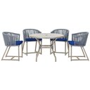 Ver imagem 1 de Mesa com 4 Cadeiras e Noronha Estofado 10 Trama Original Prata