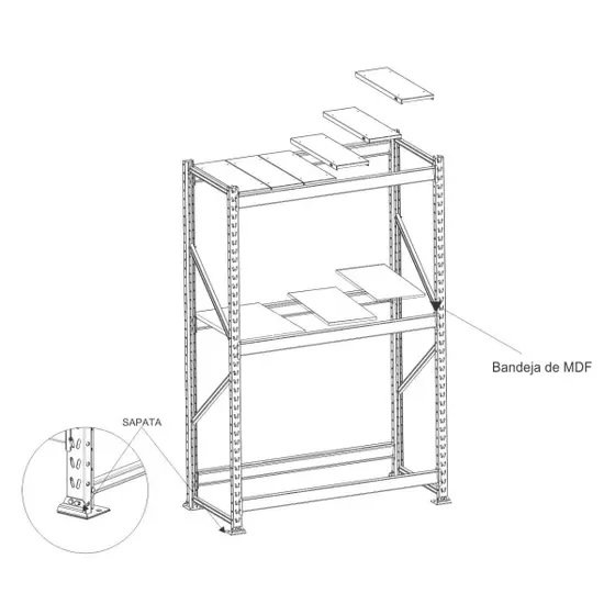 Kit 9 Mini Porta Pallet 250 Kg 180x200x60 (cxlxp) - 4