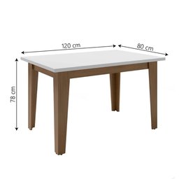 Conjunto de Mesa Sala de Jantar Miami com 4 Cadeiras Nova York 1,20m Cedro / Off White / Areia Dobu - 3
