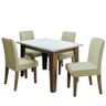 Conjunto de Mesa Sala de Jantar Miami com 4 Cadeiras Nova York 1,20m Cedro / Off White / Areia Dobu - 1
