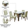 Conjunto de Mesa Sala de Jantar Miami com 4 Cadeiras Nova York 1,20m Cedro / Off White / Areia Dobu - 5