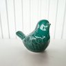 Enfeite pássaro verde decorativo de cerâmica trabalhado - 3