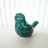 Enfeite pássaro verde decorativo de cerâmica trabalhado - 2