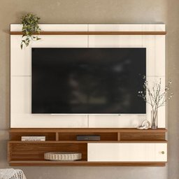 Home Suspenso Morretes 180cm para Tv até 70” - Mobler:off White / Amendoa - 2