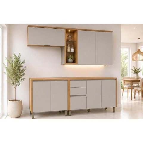 Cozinha Completa 4 Peças 7 Portas Allure CZ691 Gris Linea
