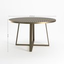 Ver imagem 3 de Mesa Área Externa Redonda Tulipa Alumínio Bege Ripada 120cm