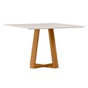 Ver imagem 2 de Mesa de Jantar 4 Lugares Retangular 135cm Tampo MDF com Vidro Elian N01 Ypê Off White - Lyam Decor