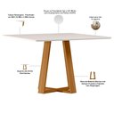 Ver imagem 5 de Mesa de Jantar 4 Lugares Retangular 135cm Tampo MDF com Vidro Elian N01 Ypê Off White - Lyam Decor