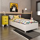 Ver imagem 1 de Conjunto Cama Solteiro e Mesa de Cabeceira 3 Gavetas Mônaco Tcil Móveis