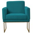 Ver imagem 1 de Poltrona Decorativa Juliette Suede Com Armação Dourada Metal