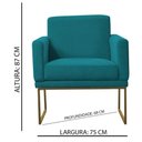 Ver imagem 3 de Poltrona Decorativa Juliette Suede Com Armação Dourada Metal