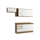 Ver imagem 2 de Armário de Cozinha Completa Garrafeiro 100% Mdf 260cm Nogueira/branco Celeste Kappesberg