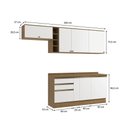 Ver imagem 3 de Armário de Cozinha Completa Garrafeiro 100% Mdf 260cm Nogueira/branco Celeste Kappesberg