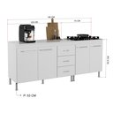 Ver imagem 4 de Kit 2 Balcões Modulados Gabinete Pia 120cm e Cooktop 70cm com Tampo Viena