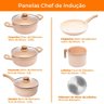 Jogo de Panelas de Indução Antiaderente Cerâmica Granito Chef Bege 5 Peças - Lyor - 5