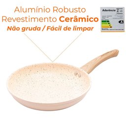 Jogo de Panelas de Indução Antiaderente Cerâmica Granito Chef Bege 5 Peças - Lyor - 3