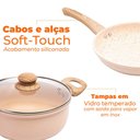 Ver imagem 4 de Jogo de Panelas de Indução Antiaderente Cerâmica Granito Chef Bege 5 Peças - Lyor
