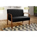 Ver imagem 3 de Sofa Namoradeira Lara 2 Lugares 108cm Preto Veludo Fixo Bella Decor