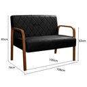 Ver imagem 2 de Sofa Namoradeira Lara 2 Lugares 108cm Preto Veludo Fixo Bella Decor