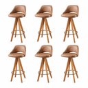 Ver imagem 3 de Kit 6 Banquetas Giratórias Estofadas com Encosto Nicole