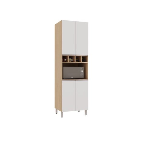 Paneleiro 70cm 4 Portas com Nicho Microondas Essenza Luciane Móveis