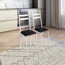 Ver imagem 1 de Kit 2 Cadeiras de Jantar América em Aço Carbono Branco e Rattan