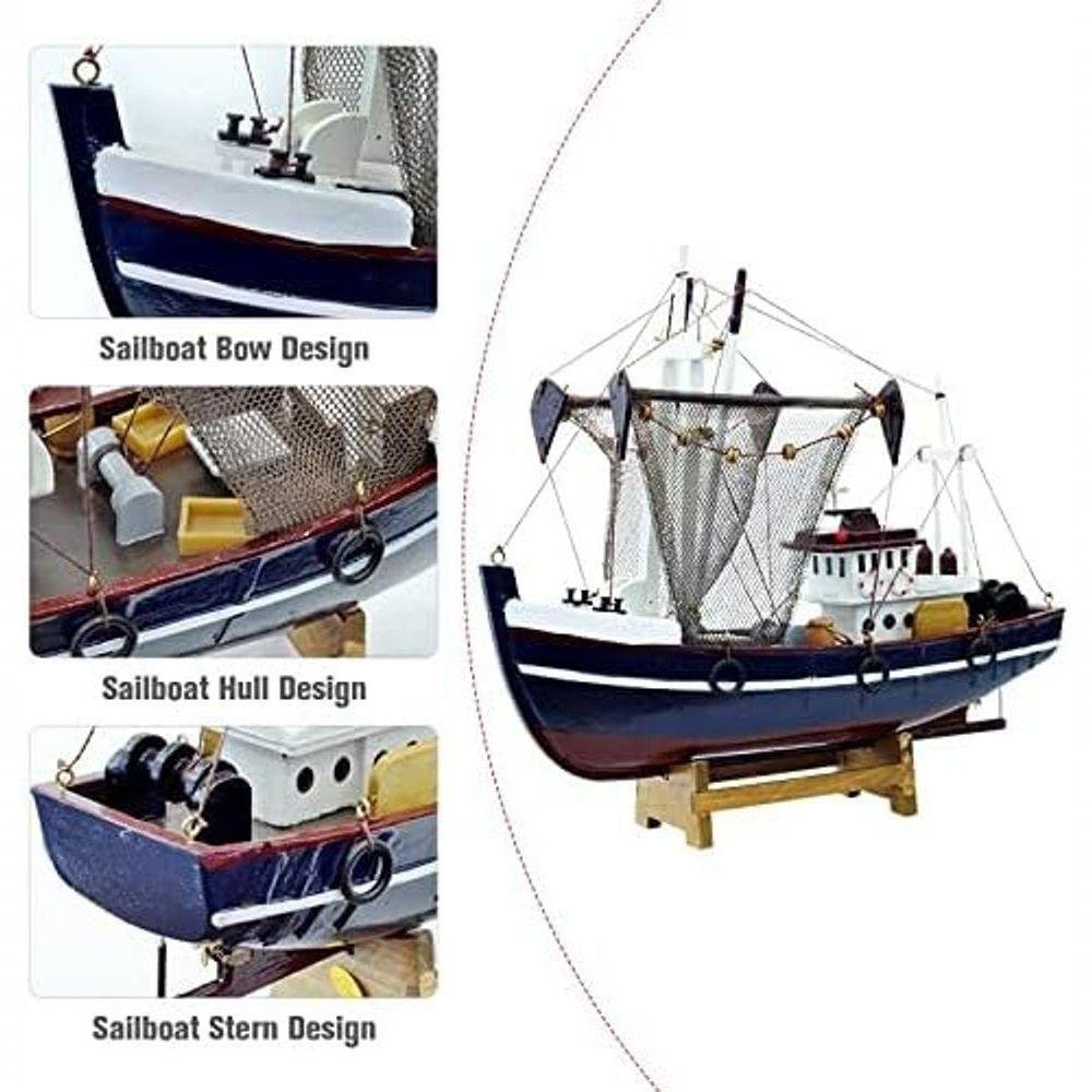 Miniatura Barco Navio Caravela Madeira Enfeite Decorativo 28cm - 3