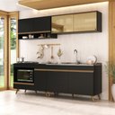 Ver imagem 1 de Armário de Cozinha Modulada Compacta 225cm com Balcão para Cooktop Veneza Multimóveis Mp2265